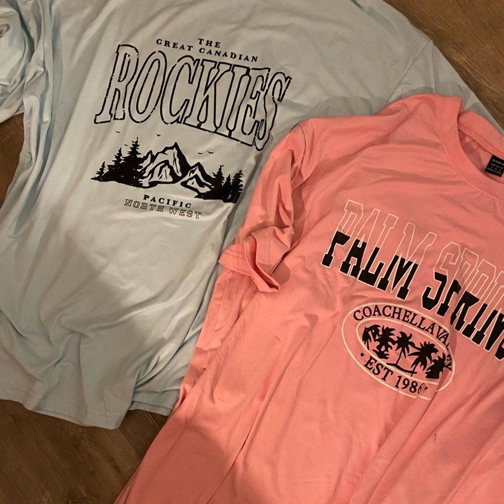 SHEIN Pink and Light Blue Apparel